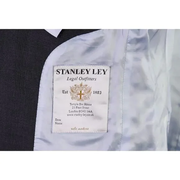 Stanley Ley Legal Outfitters Gray Plaid Wool 2-Btn Blazer Jacket 36S